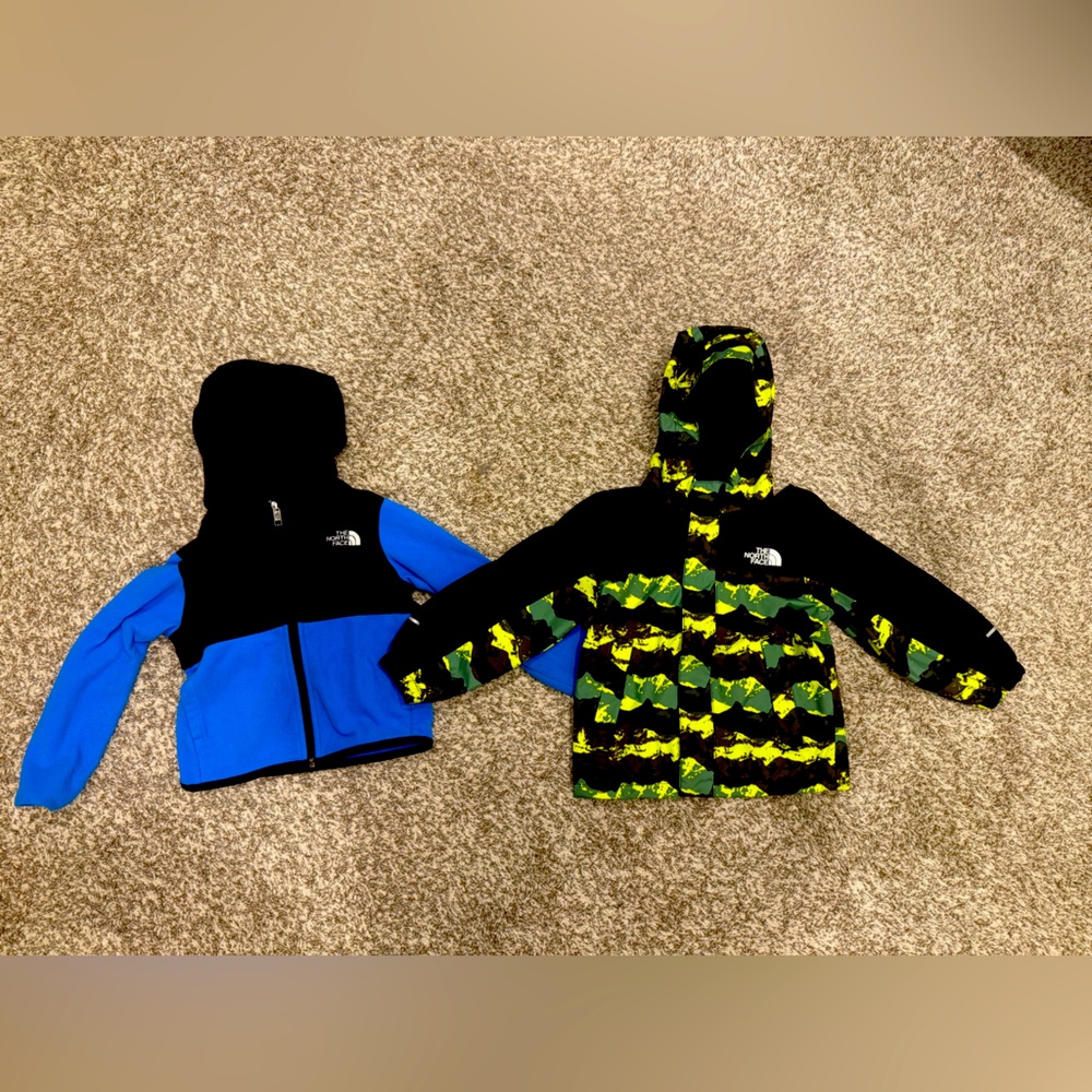 The North Face brand fleece jacket & The North Face rain jacket, Size 3T